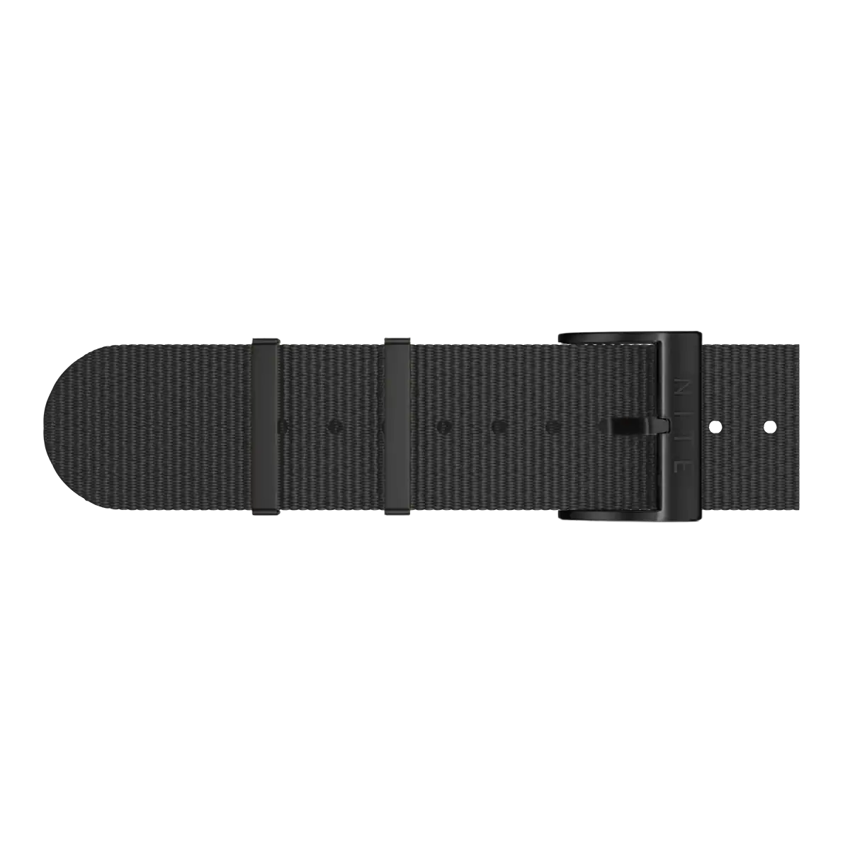 حزام أسود مقاس 24 مم مع مشبك أسود