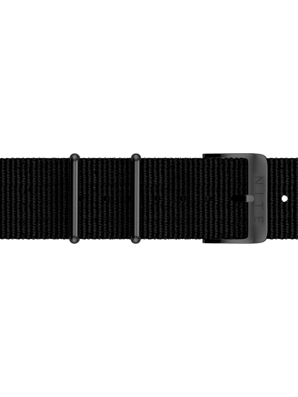 حزام أسود مقاس 24 مم مع مشبك أسود